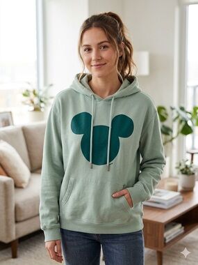 H&M Sage Green Hoodie with Dark Green Graphic